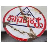 30" Porcelain Double Sided Polarine Motor Oil Sturdy and Rich Original 1940