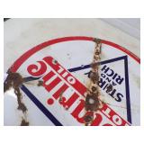 30" Porcelain Double Sided Polarine Motor Oil Sturdy and Rich Original 1940