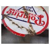 30" Porcelain Double Sided Polarine Motor Oil Sturdy and Rich Original 1940
