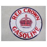 Red Crown Gasoline Porcelain Sign