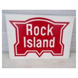 Rock Island Masonite Sign