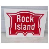 Rock Island Masonite Sign