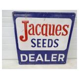 Original Painted Metal Embossed Jacques Seeds Dealer