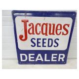 Original Painted Metal Embossed Jacques Seeds Dealer