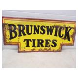 Antique Original Brunswick Tires Metal Sign
