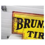 Antique Original Brunswick Tires Metal Sign