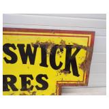 Antique Original Brunswick Tires Metal Sign