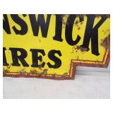 Antique Original Brunswick Tires Metal Sign