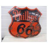 Original Double Sided Porcelain Phillips 66 Sign