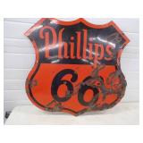 Original Double Sided Porcelain Phillips 66 Sign