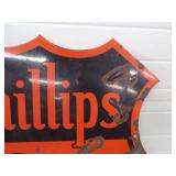 Original Double Sided Porcelain Phillips 66 Sign