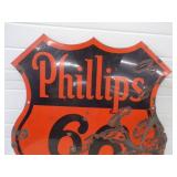 Original Double Sided Porcelain Phillips 66 Sign