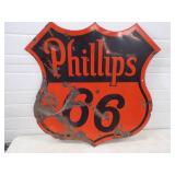 Original Double Sided Porcelain Phillips 66 Sign