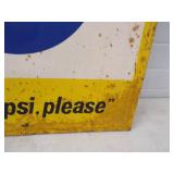 Original Embossed Pepsi Say Pepsi Please Metal Sign