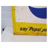 Original Embossed Pepsi Say Pepsi Please Metal Sign