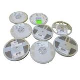 Mixed Lot of 8 New Surplus Component Reels - NIC Capacitors and Chip Resistors - Partial Included
