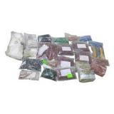 Mixed Lot of New Surplus Electronic Components - Film Capacitors, Electrolytic Capacitors, LEDs, Resistors and More - Partial Bags Included