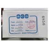 Mixed Lot of New Surplus Resistors - Meritek RA-05222G 2.2K Ohm, RCD CL101 680 Ohm, and More