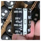 NOS Surplus NIC Components NRLM471M200V 25X30 Electrolytic Capacitors 200V 470uF 25x30 - Qty 200