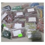 Mixed Lot of New Surplus Electronic Components - Film Capacitors, Electrolytic Capacitors, LEDs, Resistors and More - Partial Bags Included