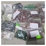 Mixed Lot of New Surplus Electronic Components - Film Capacitors, Electrolytic Capacitors, LEDs, Resistors and More - Partial Bags Included