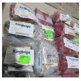 Mixed Lot of NOS Surplus Kingbright LED Components - Red, Orange, Green and Clear Indicator Lamps