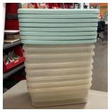 stack of bins with lids