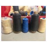 Bucket of embroidery threads