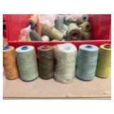 Bucket of embroidery threads