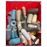 embroidered red cones