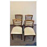 (4) padded wooden chairs