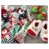 assorted Christmas socks and slippers