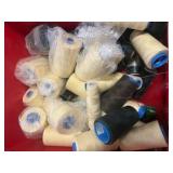 Bucket of embroidery threads