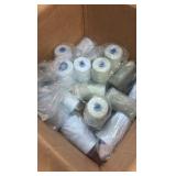 box of embroidery thread cones, all brand new