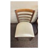 (4) padded wooden chairs