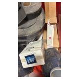 miscellaneous bin of Velcro embroidery thread zippers patches