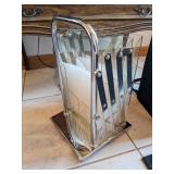 FOLDABLE 4 CLEAR POCKET MAGAZINE BROCHURE PORTABLE POP UP RACK