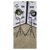 Industrial Stage Flood Lights on Tripod Stands (Lot of 2)