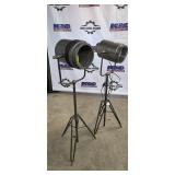 Industrial Stage Flood Lights on Tripod Stands (Lot of 2)