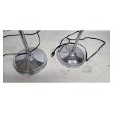 Pair of Chrome Floor Lamps - Adjustable Gooseneck Task Lighting