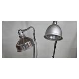 Pair of Chrome Floor Lamps - Adjustable Gooseneck Task Lighting