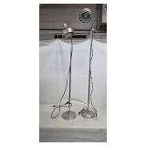 Pair of Chrome Floor Lamps - Adjustable Gooseneck Task Lighting