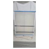MINANT White Metal Cabinet with Blue Trim and Chrome Rails