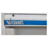 MINANT White Metal Cabinet with Blue Trim and Chrome Rails