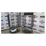 Black Wire Grid Display Racks on Mobile Stands (Lot of 2)