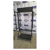 Black Wire Grid Display Racks on Mobile Stands (Lot of 2)