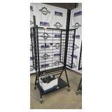 Black Wire Grid Display Racks on Mobile Stands (Lot of 2)