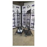 Black Wire Grid Display Racks on Mobile Stands (Lot of 2)