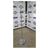 Chrome Circular Coat Rack Stand with Ring and White Hangers