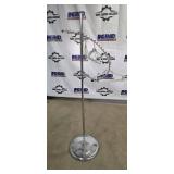 Chrome Circular Coat Rack Stand with Ring and White Hangers